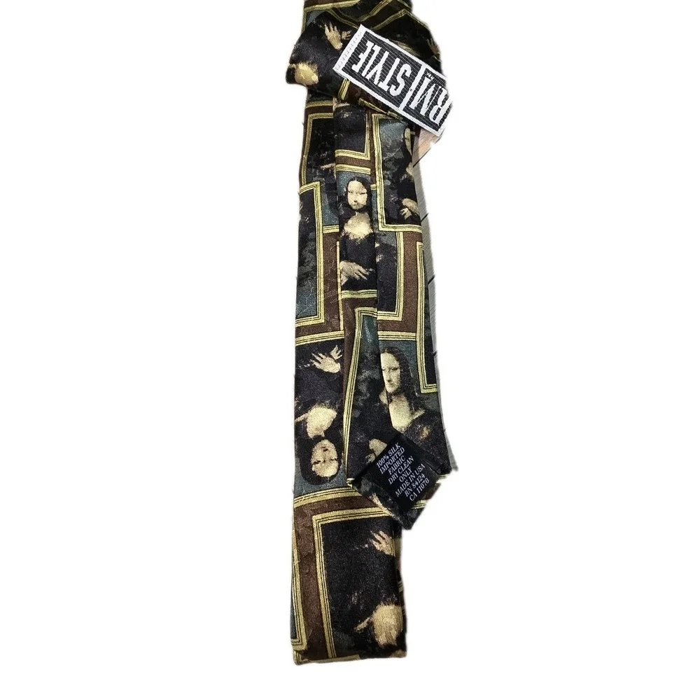 RM Style Mona Lisa & Star Trek Vintage Silk Ties Lot of 2 Men's‎ 1995